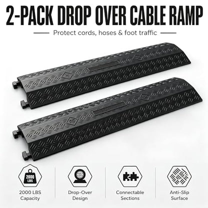 2 Pack Black 40" Cable Ramp 1