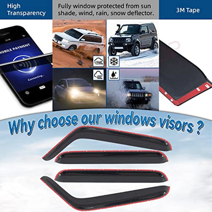 4pcs Window Visors Rain Guards for 2007 (4 Count)