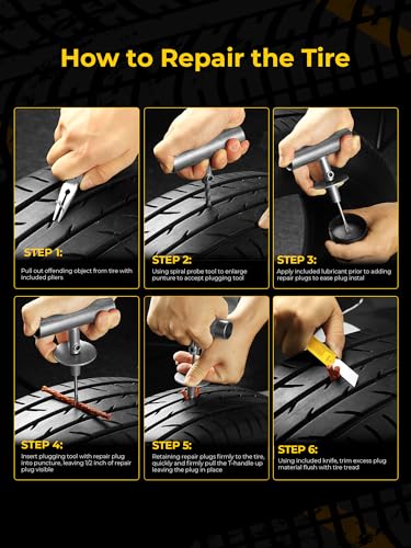 Flat Tire Repair Kit 15pcs