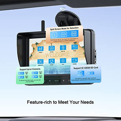 HD 1080P 7" Wireless 3 Backup Camera System for Furrion Pre (3 Count)