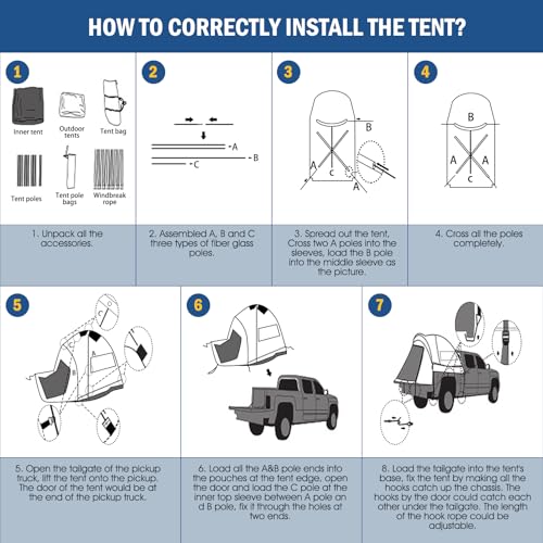 Pickup Truck Tent with Awning Shade
