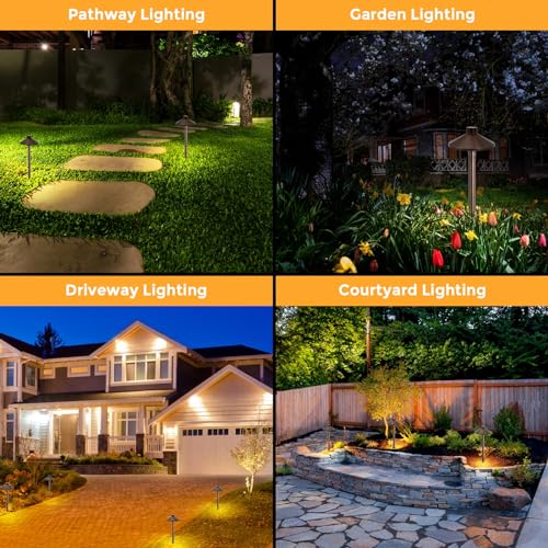 Solid Brass Low Voltage Landscape Pathway Lights (6 Count)