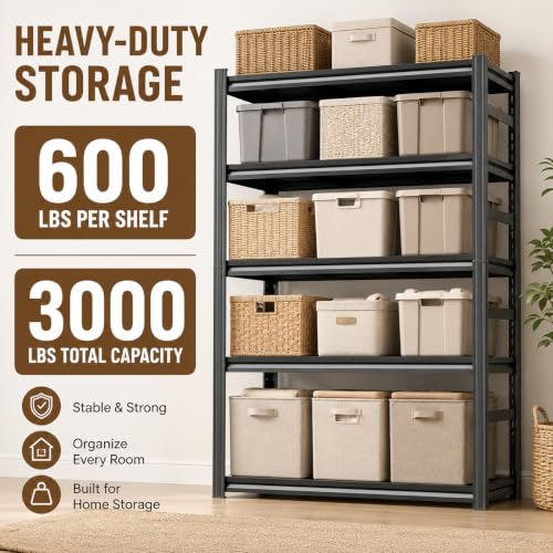 Heavy Duty Wood Bookshelf Adjustable Storage Shelving Unit for Home Office