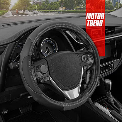 GripDrive Gray Carbon Fiber Steering Wheel Cover