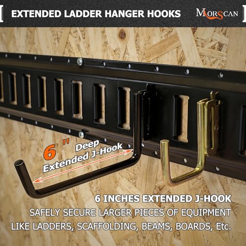 10-Pack 6-Inch Extended Flat J Hooks for E-Track and X-Track (10 Count)