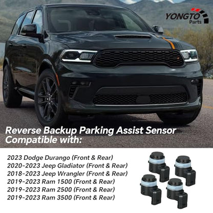 4PCS Reverse Parking Assist Sensors 6MK25TZZAA Backup Bumper Sensor Compatible with Ram 1500 2500 3500 2019