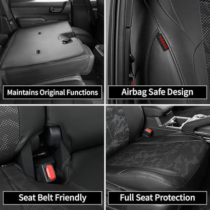 Tacoma Seat Covers Custom Fit for Toyota Tacoma 2016 2017 2018 2019 2020 2021 2022 2023 Double Cab