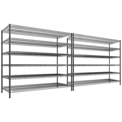83"H Storage Shelves 3840LBS Metal Shelving Unit Garage Shelving Heavy Duty 6 Tier Commercial Adjustable Wire Shelving for Storage Rack for Pantry (2 Count)
