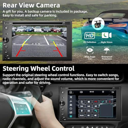 Double Din Car Stereo with CD