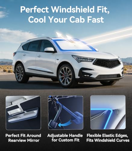 Vinyl Coating Heat Shield] Windshield Sun Shade Umbrella Custom for Acura RDX