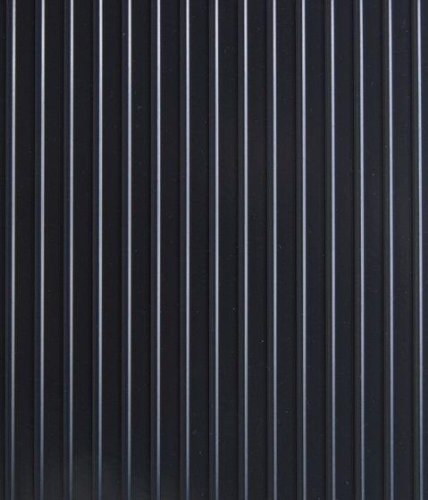 Garage Flooring 7'6" x 17' Midnight Black Ribbed Channel Vinyl Protector Mat (172.8 Sq Ft)