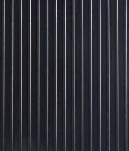 Garage Flooring 7'6" x 17' Midnight Black Ribbed Channel Vinyl Protector Mat (172.8 Sq Ft)