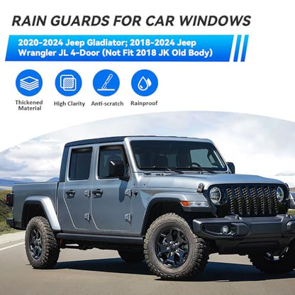 4pcs Window Visors Rain Guards for 2018 (4 Count)