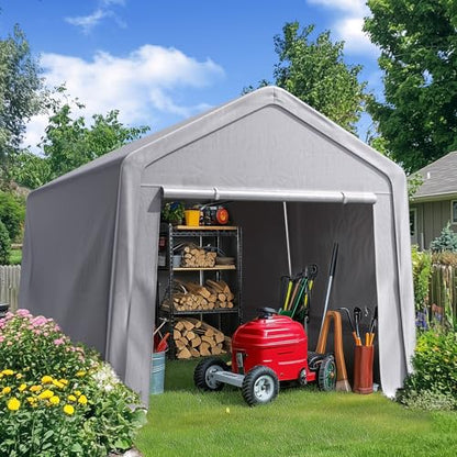 8x12FT Long Storage Shed Kayak Shelter with Roll