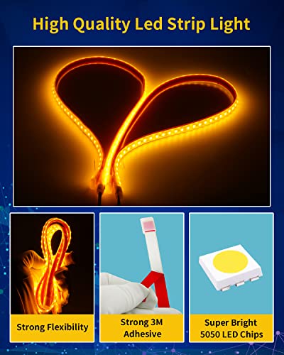 Amber Led Strip Lights (4 Count)