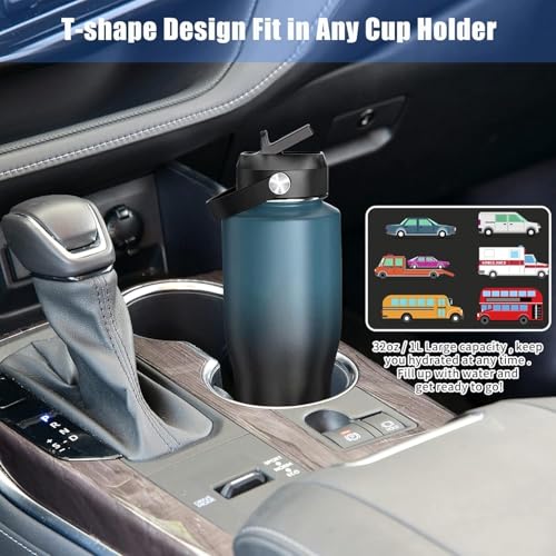 Water Bottle Wide Mouth Stainless Steel Vacuum Insulated Double Wall Keep Liquids Cold or Hot All Day