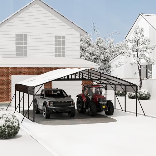20x20FT Metal Carport Kits with Galvanized Steel Roof