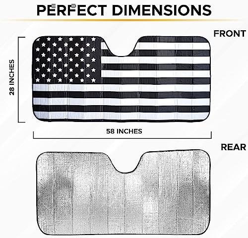 Accordion Car Windshield Sun Shade American Flag Design