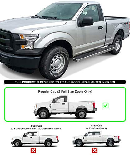 Wheel to Wheel Running Boards 6in Compatible with Ford F150 2015