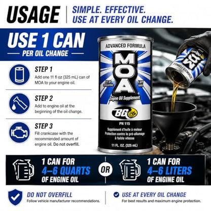 BG Advanced Formula MOA PN 115 Motor Oil Additive (44 Fl Oz)