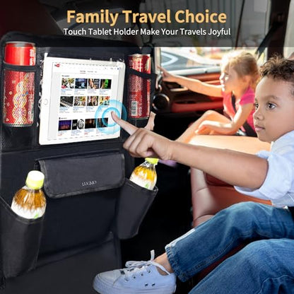 Car Backseat Organizer with Touch Screen Tablet Holder