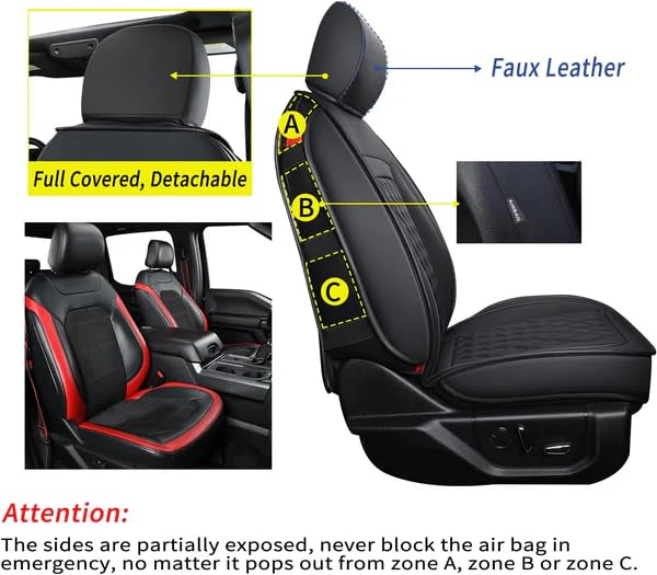 F150 Faux Leather Seat Covers Fit for 2015 (4 Count)