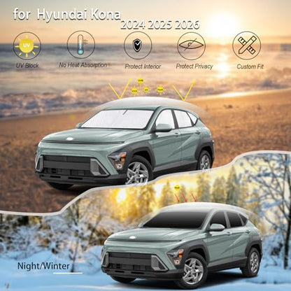 8pcs Thicken Sun Shade for Hyundai Kona 2024 2025 2026 Accessories (8 Count)