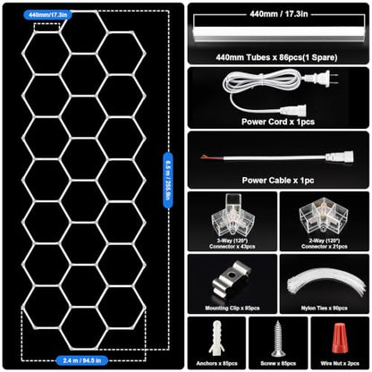 Hexagon Garage Lights 22 Girds