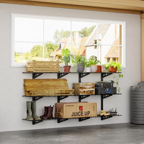 2 Pack 3 Tier 1x3ft Garage Storage Wall Shelving (2 Count)
