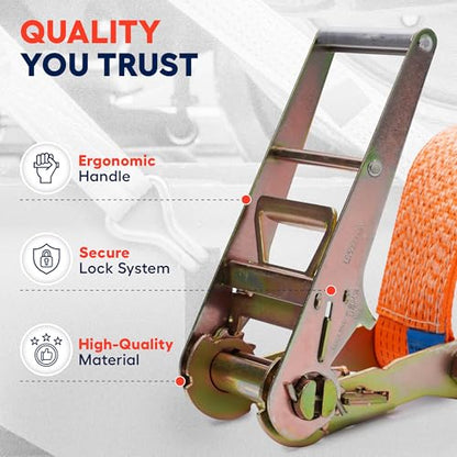 Ratchet Straps with Double J Hook 4 inch X 40 ft 22000 Lbs MBS
