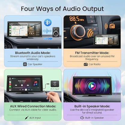8.1" Wireless CarPlay Screen with 2K Dash Cam & 1080P Backup Camera