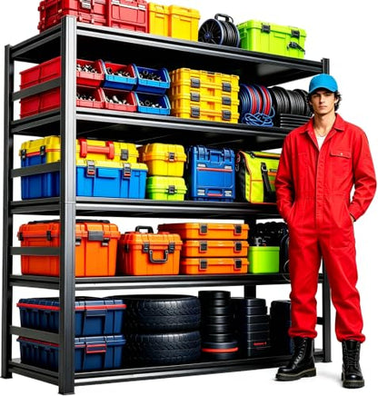 Garage Shelving 5 Tier Heavy Duty Metal Storage Shelves Adjustable Rack