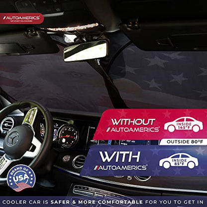 1 Piece Windshield Sun Shade American Eagle Flag