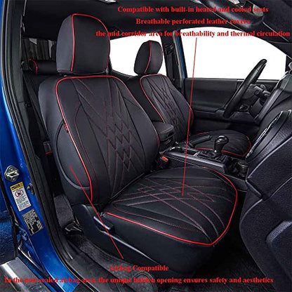 Custom Fit Tacoma Front Car Seat Covers for Toyota Tacoma 2016 2017 2018 2019 2020 2021 2022 2023 Double Cab