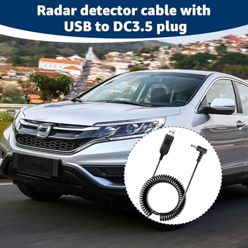 USB to DC3.5 Radar Detector Power Cable for Cobra Uniden Whistler (8.2 Foot)