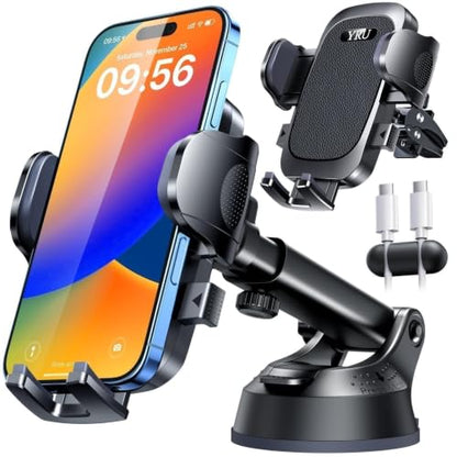 True Upgrade for Safety] YRU Car Phone Holder Mount [Patent & Military