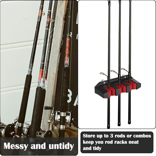 2 Pcs Magnetic Fishing Rod Holder for Car Fishing Pole Rack Vertical Rod Storage Holders for Truck Bed Boat Wall Garage Door (2 Count)