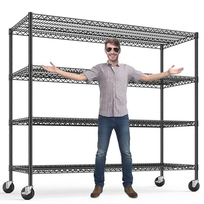 4 Tier Heavy Duty Shelving with Wheels