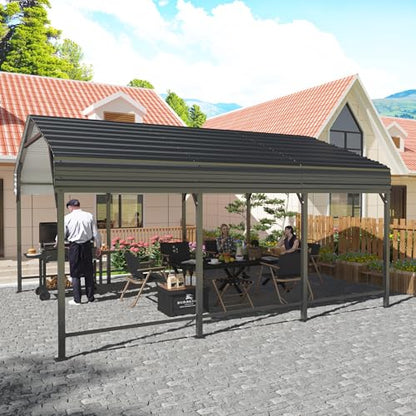 10x15 FT Metal Carport Canopy with Reinforced Base