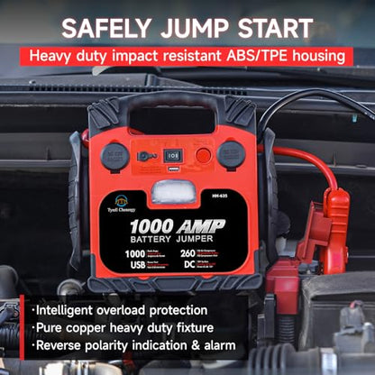 Car Battery Jump Starter with Air Compressor Portable Tire Inflator
