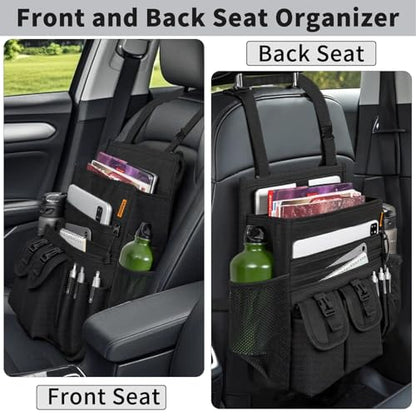 Car Front Seat Organizer with Dedicated Laptop Tablet Storage