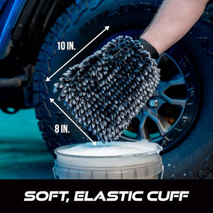Microfiber Chenille Wash Mitts for Cars (2 Count)