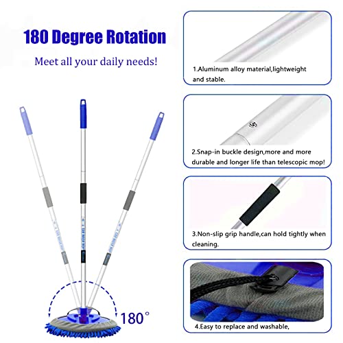 62" Car Wash Brush Mop Kit with Long Handle (2 Count)