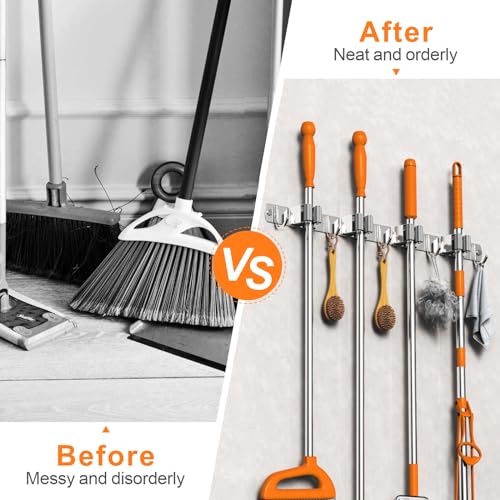 Mop and Broom Holder Wall Mount