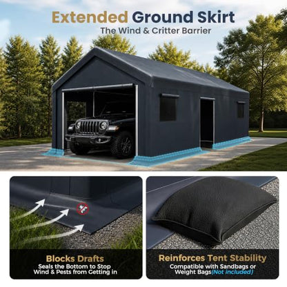 13x24ft Portable Garage Carport