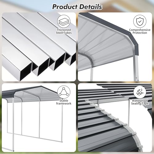 10x15 Ft Heavy Duty Metal Carport