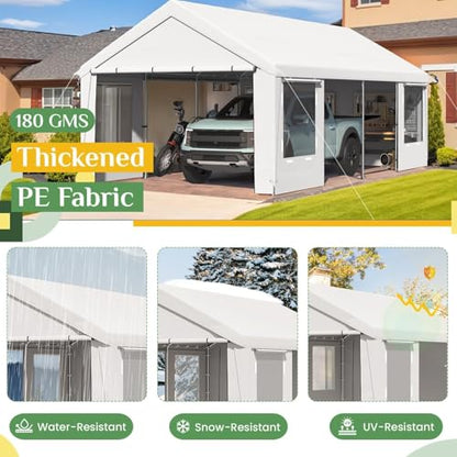 Carport 12x24 Ft Heavy Duty Carport with Roll