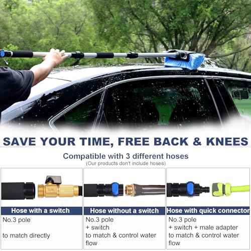 Car Wash Brush with Long Handle for Car Truck Boat RV SUV Washing