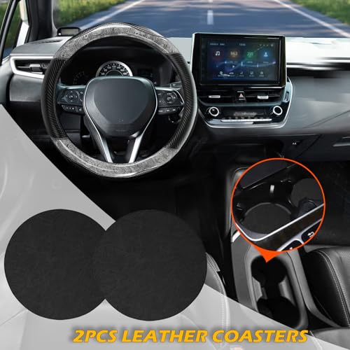 Wood Grain Steering Wheel Cover with Coasters Universal 14.5 (3 Count)
