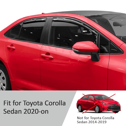 in Channel Extra Durable Rain Guards for Toyota Corolla 2020 (4 Count)